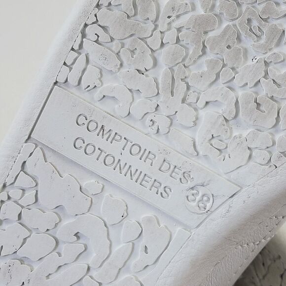 Slash Comptoir des Cotonniers White Leather Sneakers Womens Shoe Sz Eu 38 US 7.5 - Picture 12 of 15